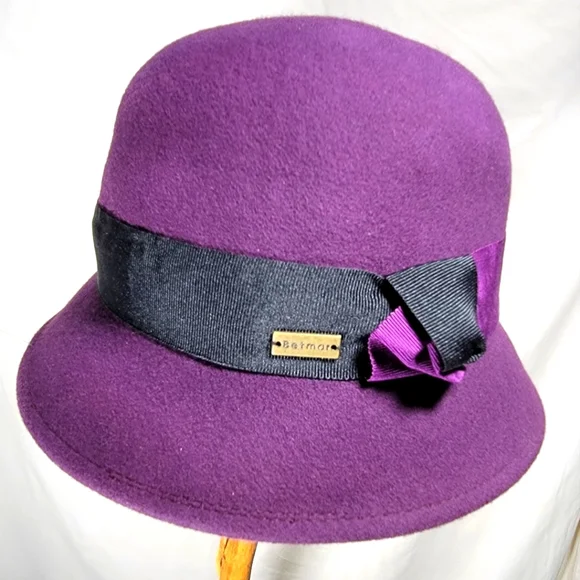betmar | Accessories | Nwot Purple Cloche Hat With Semibow  display picture 2